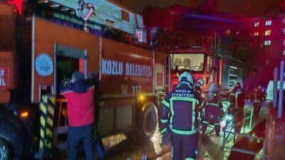 Kozlu ilçesinde bulunan üç katlı bir binada meydana gelen yangın,