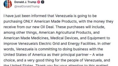 ABD Başkanı Donald Trump, Venezuela ile petrol anlaşmasından elde edilecek