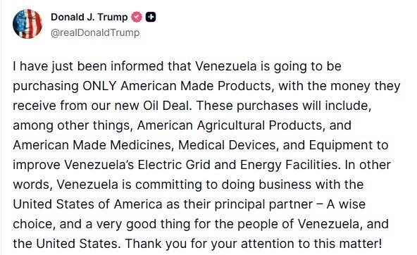 ABD Başkanı Donald Trump, Venezuela ile petrol anlaşmasından elde edilecek