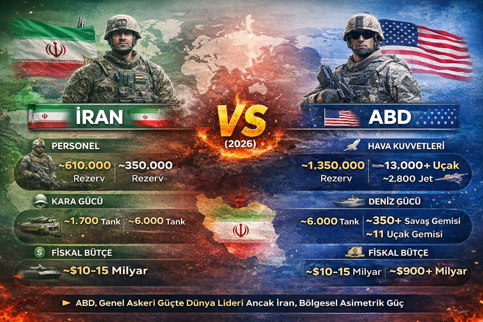 abd iran askeri gücü