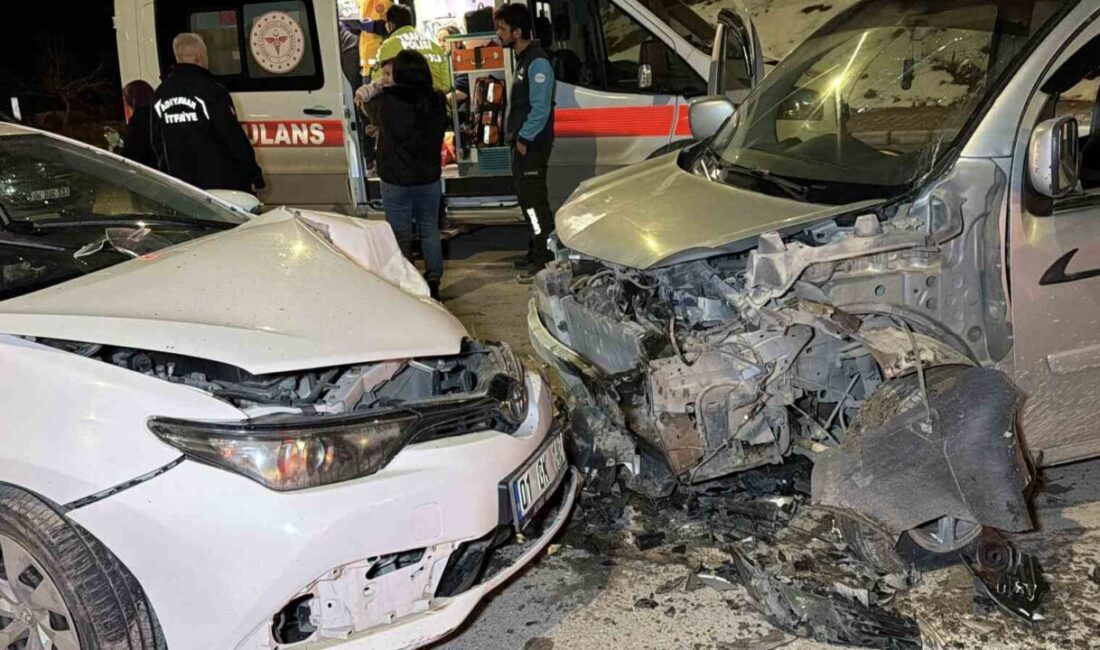 Adıyaman ilinde meydana gelen bir trafik kazasında, otomobil ile hafif