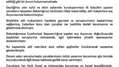 Aile ve Sosyal Hizmetler Bakanlığı, Ankara’da kız çocuklarının gece kulüplerinde