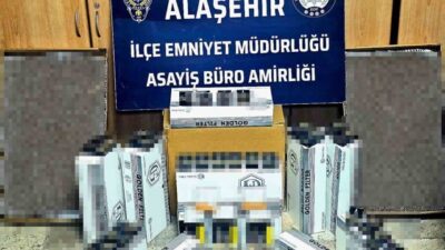 Manisa’nın Alaşehir ilçesinde polis tarafından gerçekleştirilen operasyonda bir iş yerinde