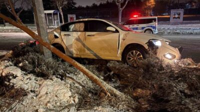 Melikgazi ilçesinde meydana gelen trafik kazasında, H.K. isimli sürücü direksiyon