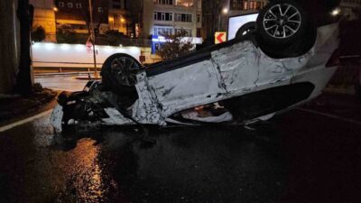 Beşiktaş’ta meydana gelen trafik kazasında alkollü bir sürücü, direksiyon kontrolünü