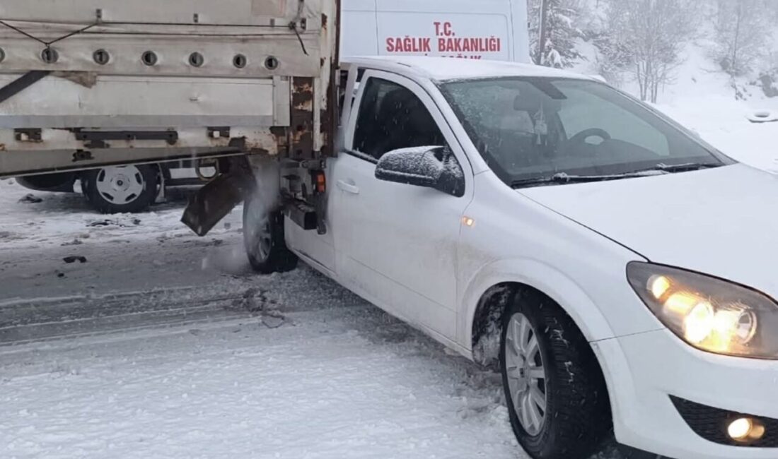 Bingöl’de, kar ve buzlanma sebebiyle gerçekleşen bir trafik kazasında otomobilin