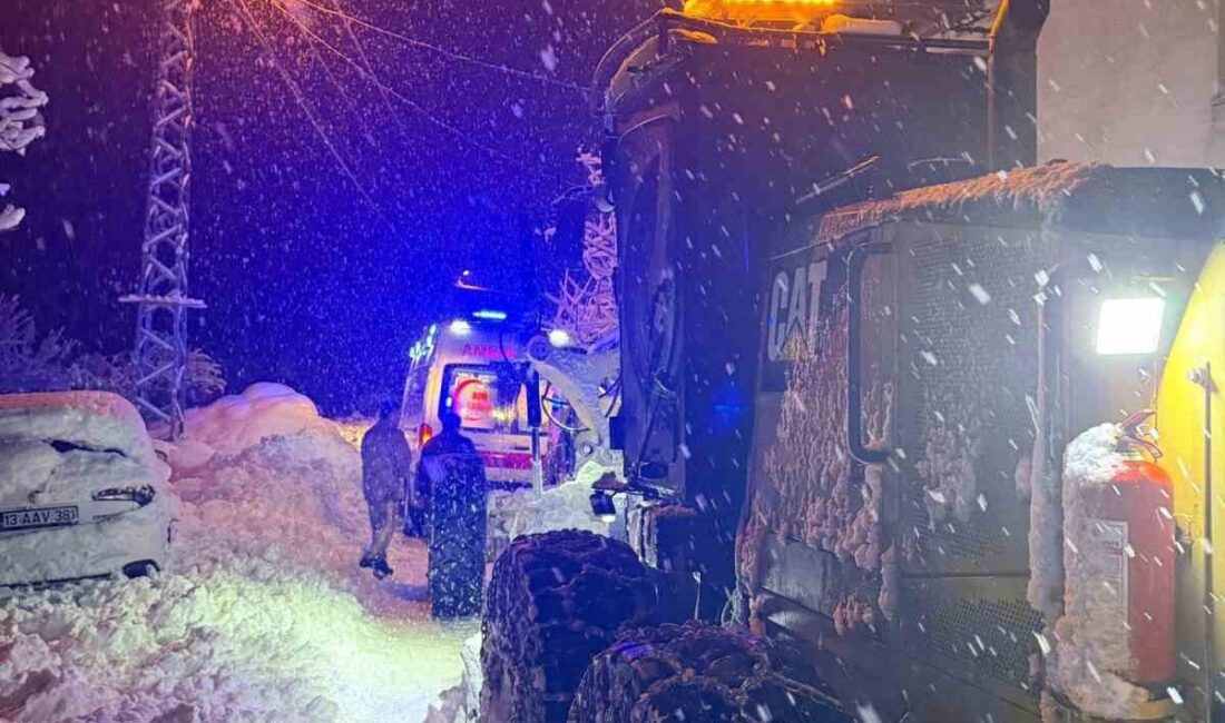 Bitlis İl Özel İdaresi’nin karla mücadele ekipleri, Çeltikli köyünde acil
