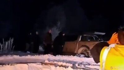 Bursa’da meydana gelen kar yağışı sebebiyle Tuzla Tepel Yaylası’nda mahsur