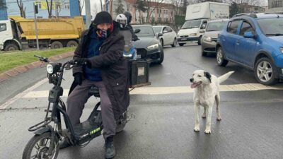 Çorlu ilçesinde Hıdırağa Mahallesi sakini Ergün Tunca, köpeği Karagöz’e olan