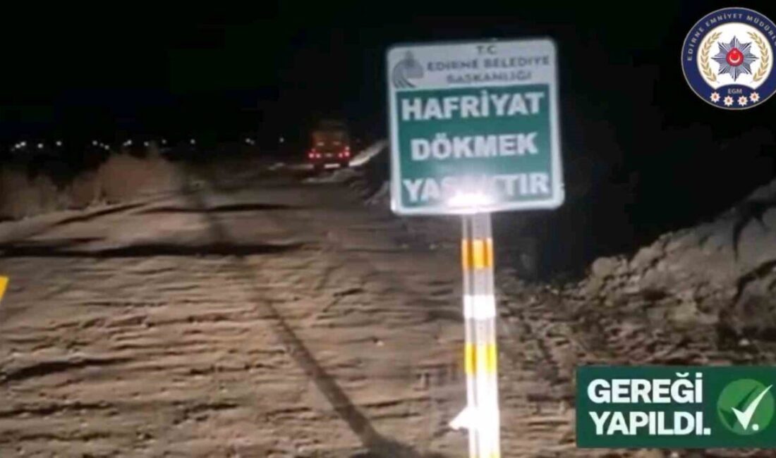 Edirne ilinde, Karaağaç Mahallesi Yüksek Hızlı Tren Köprüsü yakınlarında yol