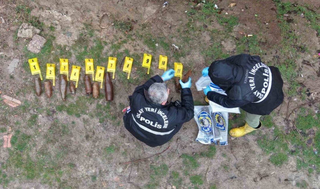 Kırıkkale’de polis ekipleri, çocukların bahçede askeri mühimmatla oynadığını tespit ettikten