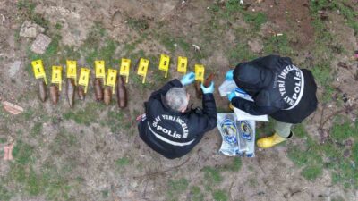 Kırıkkale’de polis ekipleri, çocukların bahçede askeri mühimmatla oynadığını tespit ettikten
