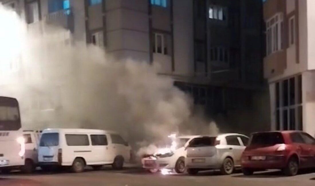 Çorlu ilçesindeki Ruşenler Sokak’ta, park halindeki 59 AOB 390 plakalı