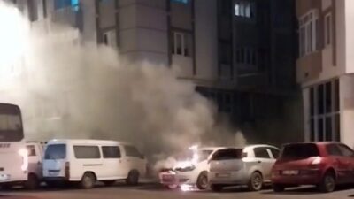Çorlu ilçesindeki Ruşenler Sokak’ta, park halindeki 59 AOB 390 plakalı