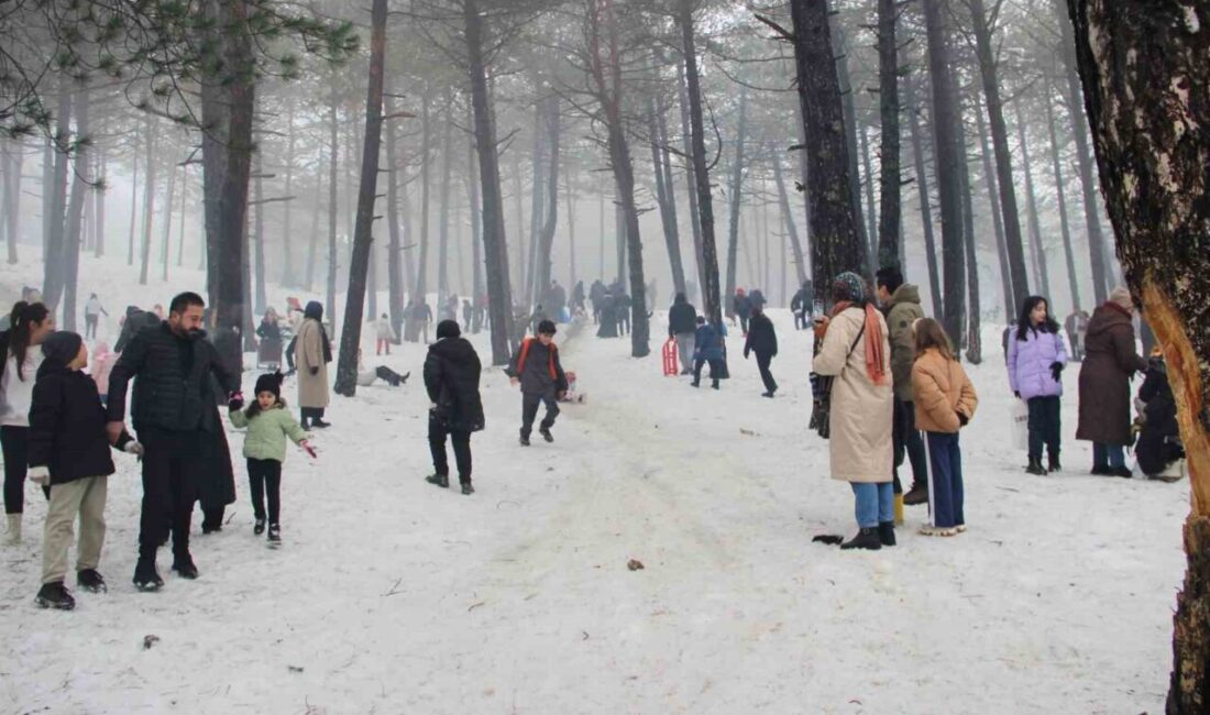 Çorum’da düzenlenen kar festivali, Çatak Tabiat Parkı’nı ziyaret eden vatandaşlar
