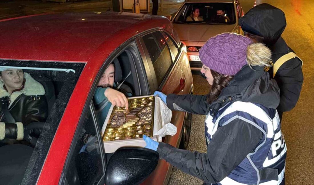 Yeni yılın kutlandığı Düzce’de polis ekipleri tarafından şaşırtıcı bir uygulama