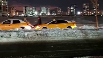 Diyarbakır’ın Yenişehir ilçesinde gerçekleşen olayda yolda kalan ticari taksiye başka