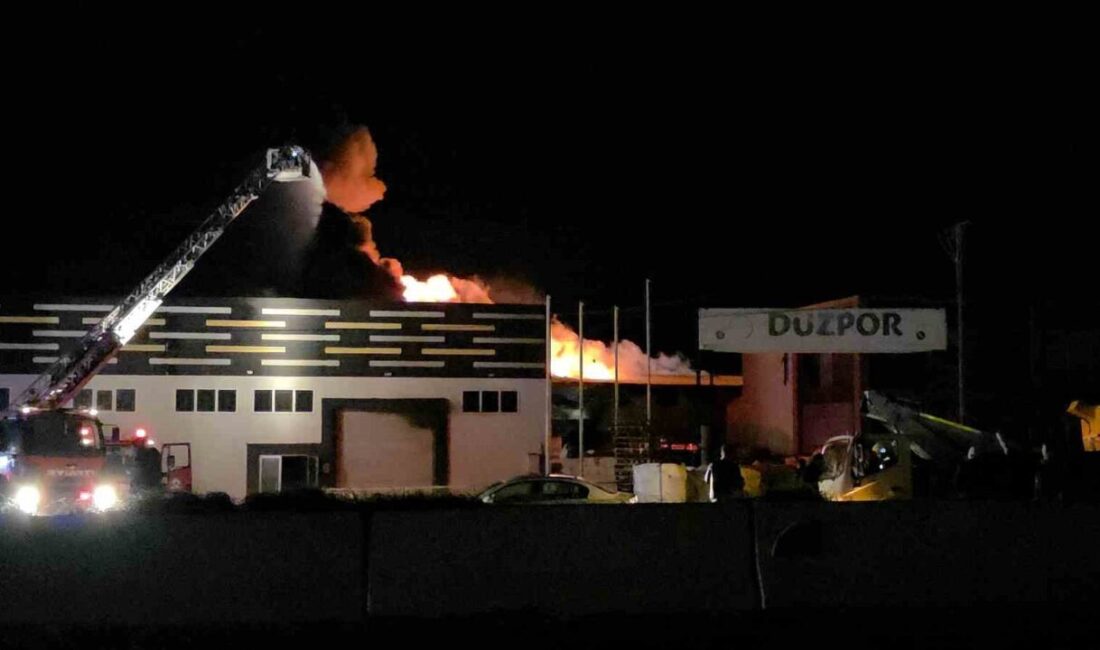 Düzce ilinde strafor üretimi yapılan bir fabrikada yangın çıktı ve