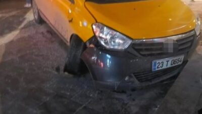 Elazığ’da alkollü bir şahıs, çalmış olduğu ticari taksi ile bir