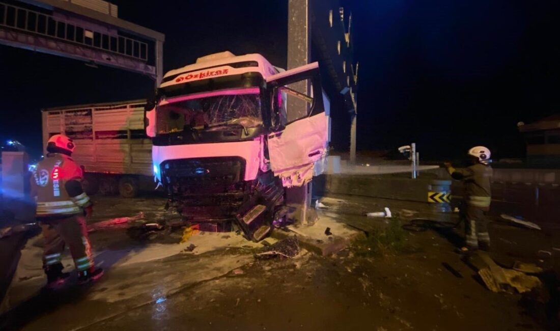 Hatay’ın Dörtyol ilçesinde meydana gelen trafik kazasında, otoban gişelerinde seyir