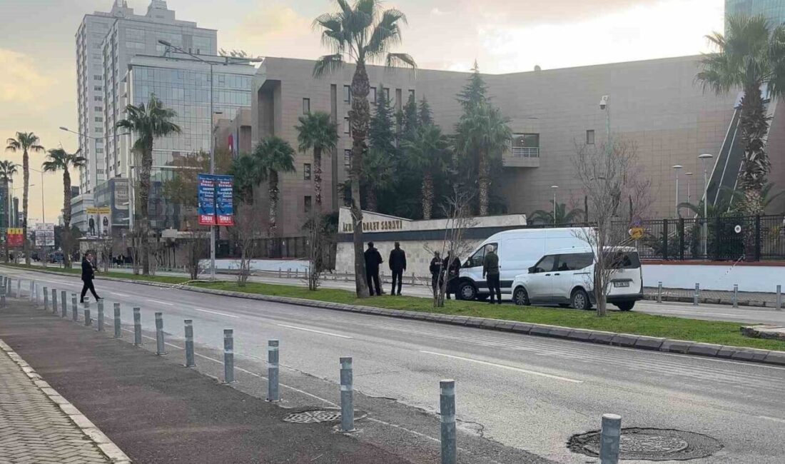 İzmir Adliyesi’nin girişinde bulunan şüpheli paket, çevre halkında korku ve
