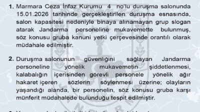 Jandarma Genel Komutanlığı sosyal medya hesabından yayımlanan bir açıklamada, 15