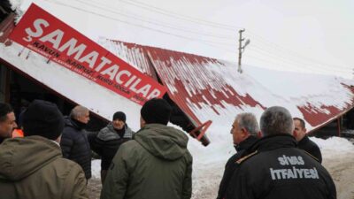 Sivas’ta şiddetli kar yağışının ardından toptan sebze halinde bulunan bazı