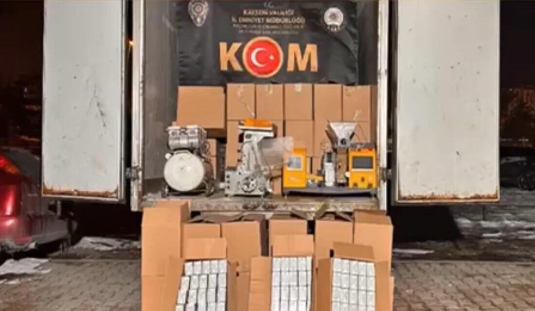 Kayseri’de polis ekipleri tarafından gerçekleştirilen operasyon sonucunda, piyasaya kaçak sigara