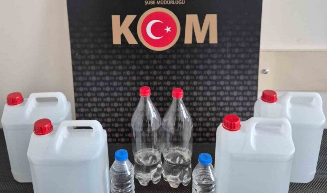 Kırşehir’de polis ekipleri tarafından düzenlenen bir operasyonda sahte içki üretimi