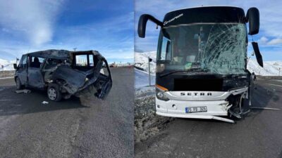 Erzincan-Sivas yolunda bulunan Kızıldağ Geçidi’nde buzlanma sebebiyle meydana gelen trafik