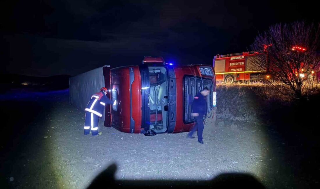 Sungurlu ilçesinde meydana gelen bir kaza sonucunda, sürücü yol üzerinde
