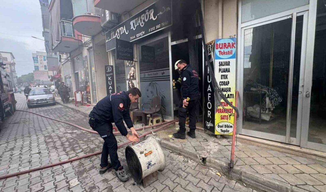 Muğla’nın Ortaca ilçesinde bulunan bir kuaför işletmesinde meydana gelen yangın,