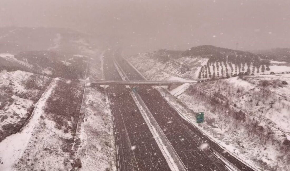 İstanbul’da, Kuzey Marmara Otoyolu Fener Tepe Mevkii’nde dronlar aracılığıyla çekilen