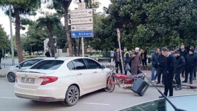 Samsun’da bir trafik kazası meydana geldi, bu kazada motosiklet bir