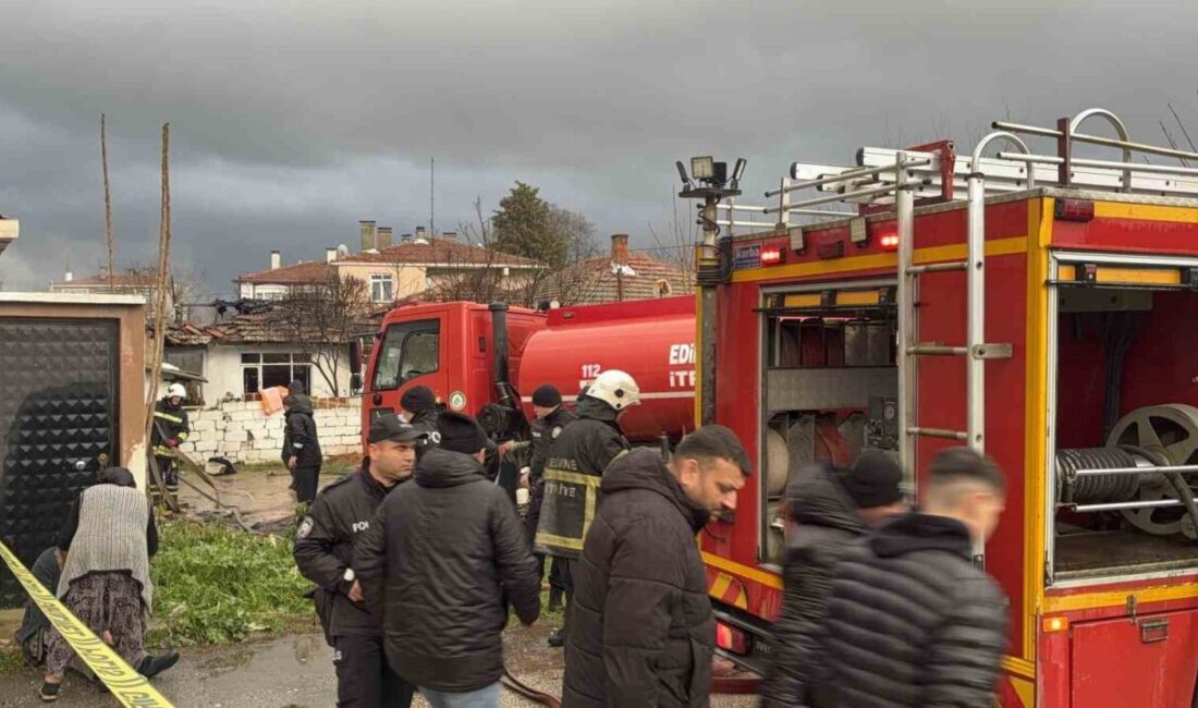 Edirne’nin Karaağaç Mahallesi’nde meydana gelen bir yangın sonucunda, tek katlı