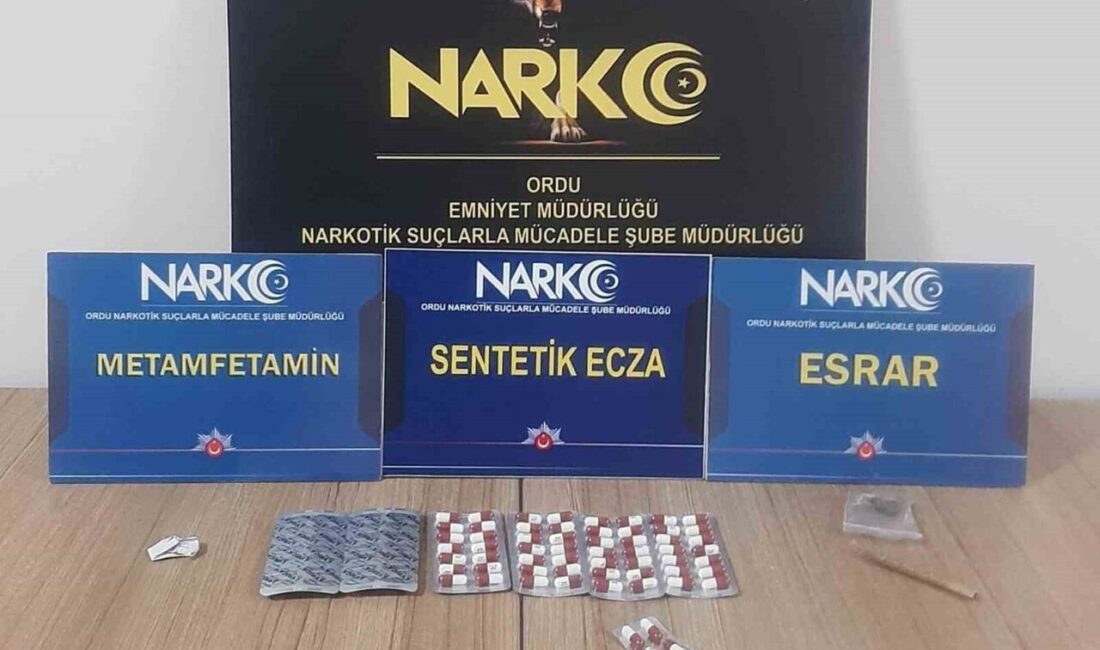 Ordu’da, polis ekipleri tarafından yürütülen uyuşturucuyla mücadele kapsamındaki operasyonlarda gözaltına