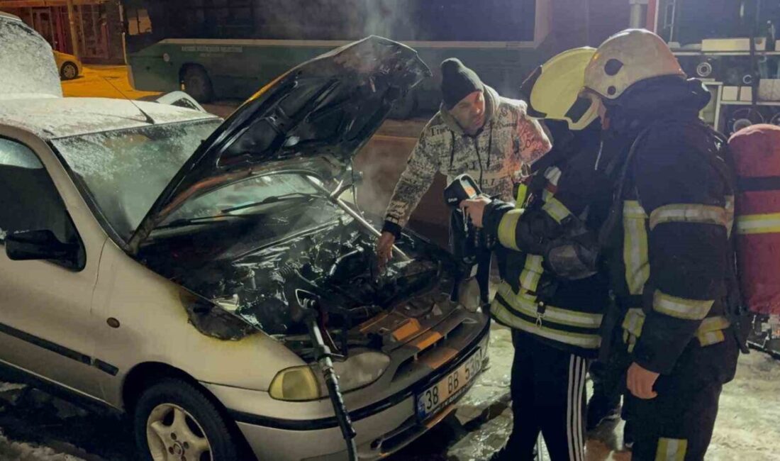 Kocasinan ilçesinde bir oto tamircisinden tamir edildikten sonra alev alan