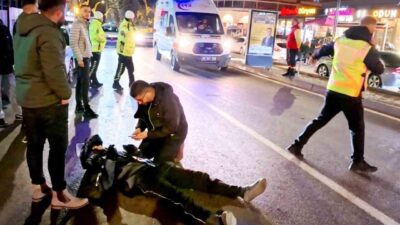 Aksaray’da meydana gelen trafik kazasında, otomobil ile motosiklet çarpıştı ve