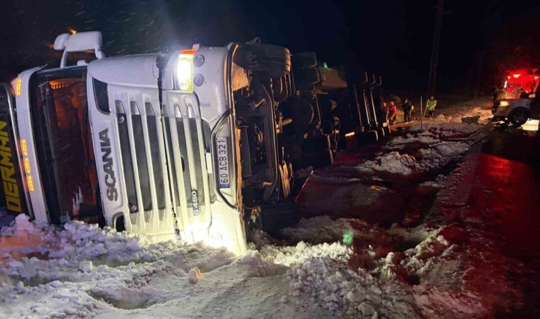 Refahiye, Erzincan ilçesinde meydana gelen kazada, hayvan taşıyan bir tırın
