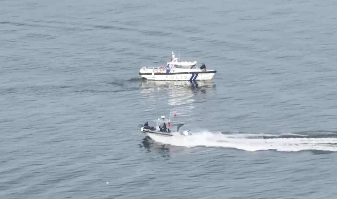 Samsun’un Terme ilçesinde, polis ekipleri deniz ve havadan gerçekleştirilen ortak