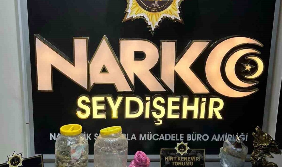 Konya’nın Seydişehir ilçesinde polis ekiplerinin gerçekleştirdiği operasyonda büyük miktarda uyuşturucu