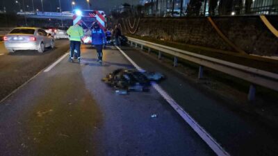 Şişli’de bir trafik kazasında, motosikletini kullanırken kontrolü kaybeden bir sürücü