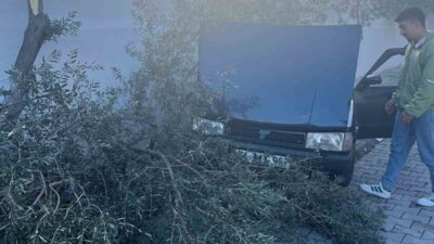 Denizli’de olan bir trafik kazasında, hız yapan bir otomobil duramayarak