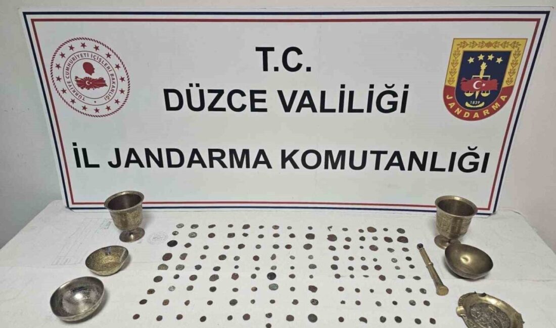 Düzce’de jandarma tarafından düzenlenen bir operasyonda, Roma ve Bizans dönemlerine