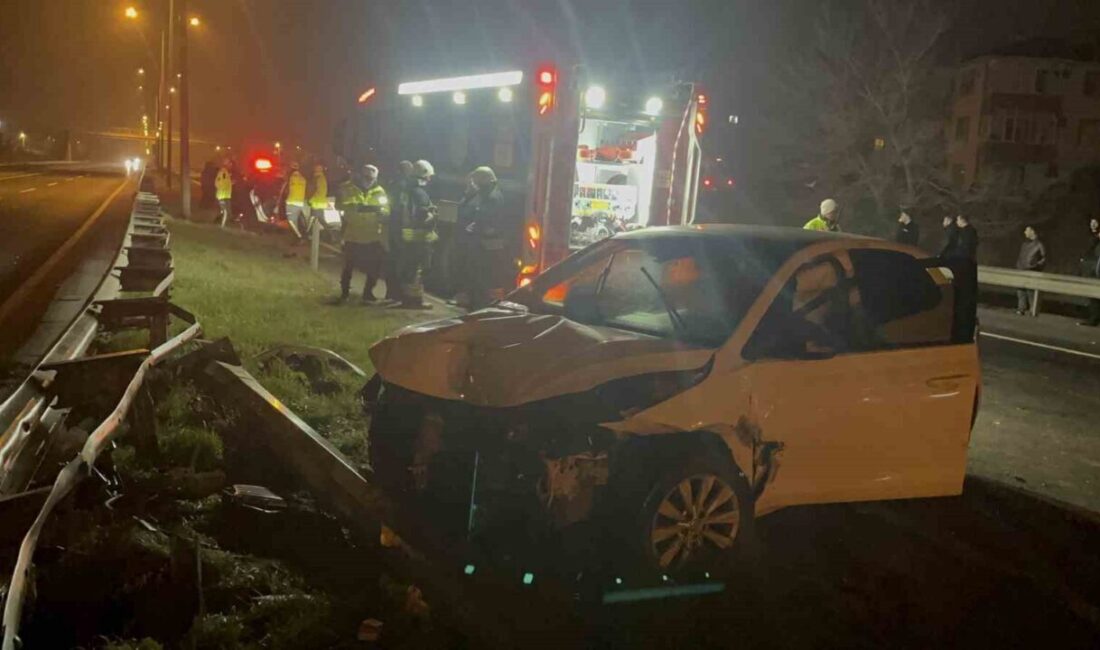 Ergene ilçesinde meydana gelen trafik kazasında alkollü bir sürücü, aracını