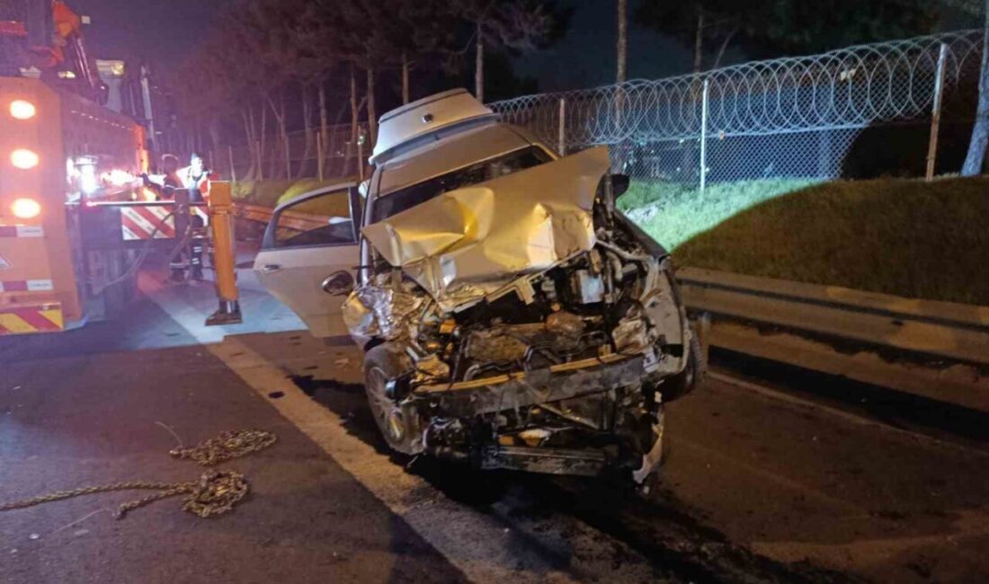 TEM Otoyolu Esenler mevkiinde meydana gelen trafik kazasında, bir kamyonetin