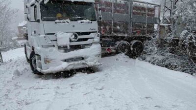 Türkeli ilçesinde etkili olan şiddetli kar yağışı, hayatı olumsuz etkilemeye