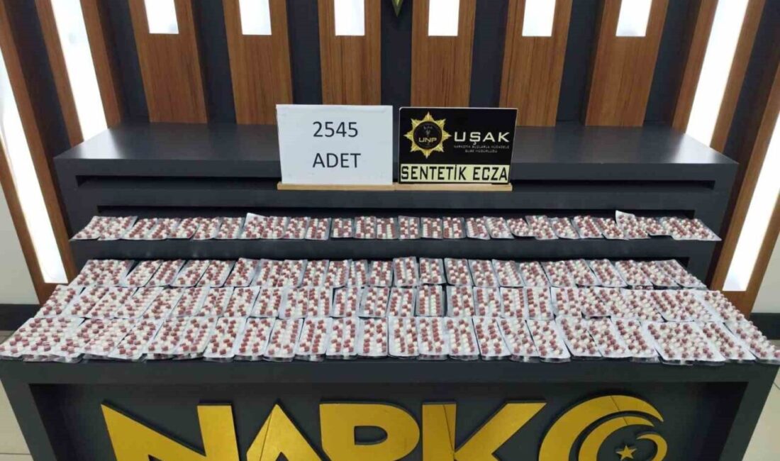 Uşak’ta Narkotik Suçlarla Mücadele ekipleri, uyuşturucu madde ticaretiyle ilgili gerçekleştirilen