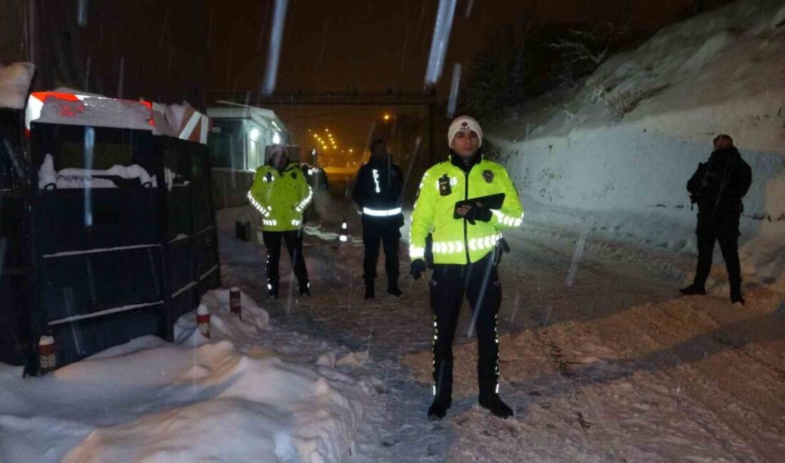 Tunceli Emniyet Müdürlüğü’ne bağlı birimler, yılbaşı gecesi boyunca kar yağışı,