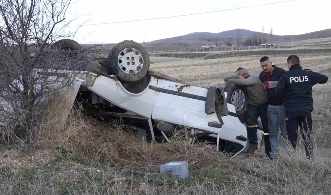 Kırıkkale’de meydana gelen trafik kazasında bir aracın takla atması sonucu
